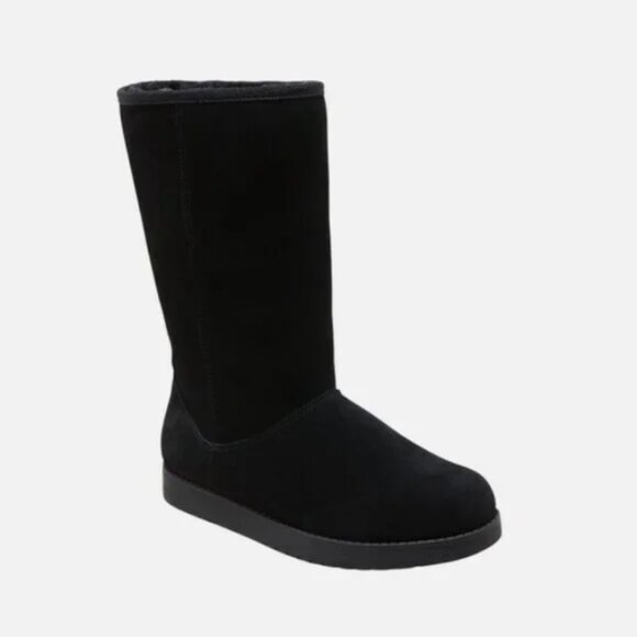Women's Sarah Suede Shearling Winter Boots - Universal Thread Black 8 - Picture 1 of 3